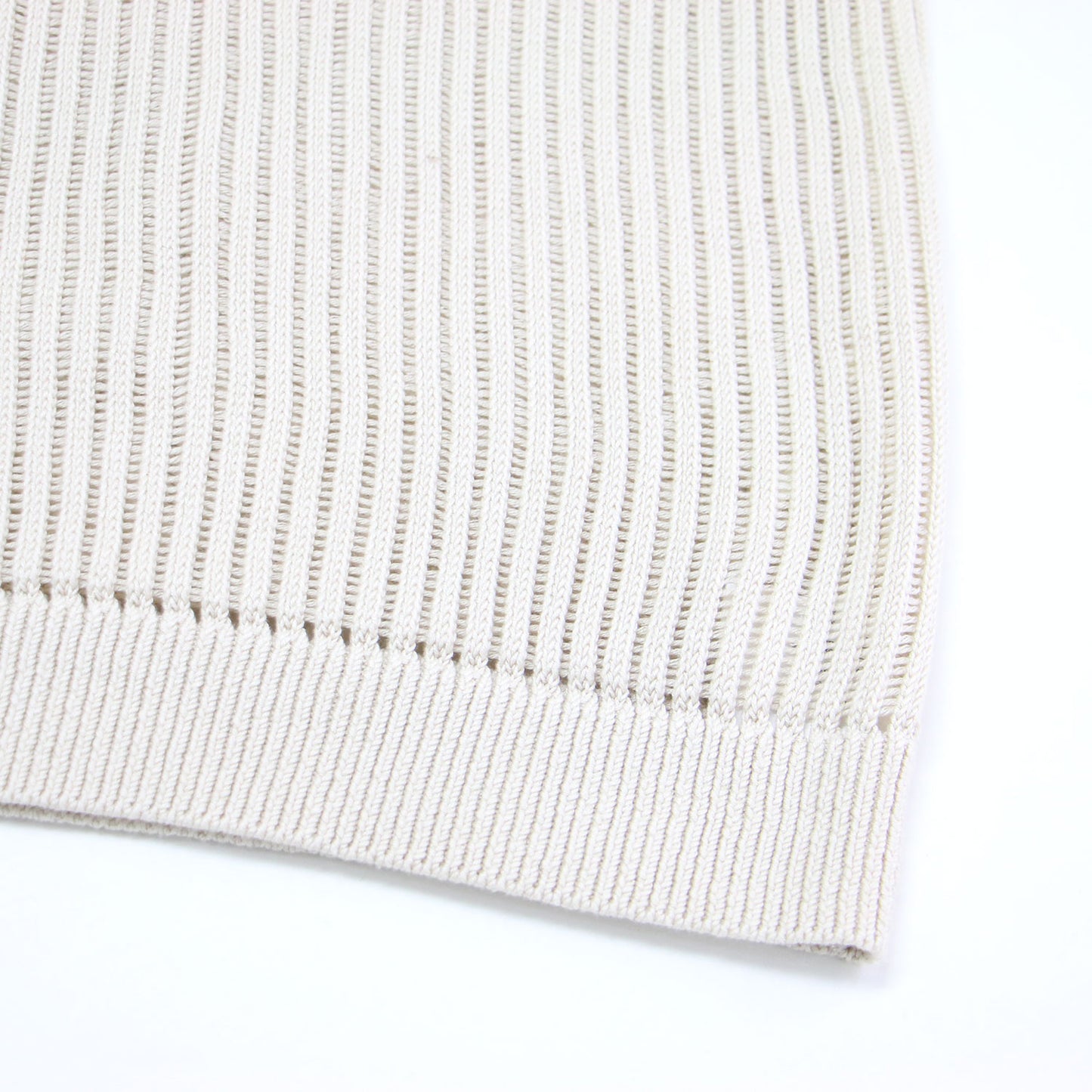 25春夏 フレンチスリーブ リブ ニット / Sheen Cotton Easy Vest S ベスト クルーネック ローゲージ コットン