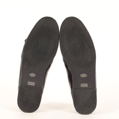 23秋冬 タッセルモチーフ フリンジ フラットシューズ / ローファー ラウンドトゥ ウイングチップ 天然皮革