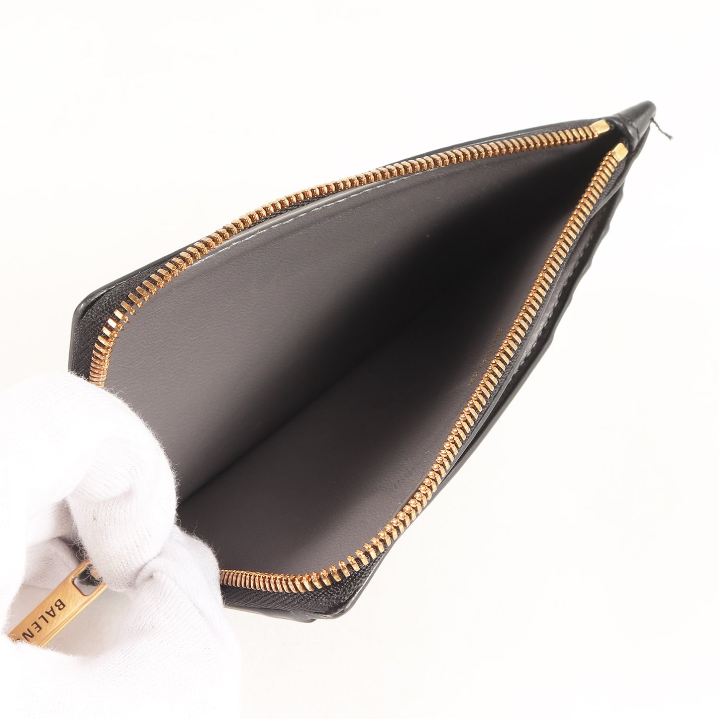 ロング コインケース カードホルダー 財布 / Envelope L字ファスナー ブランドロゴ 牛革