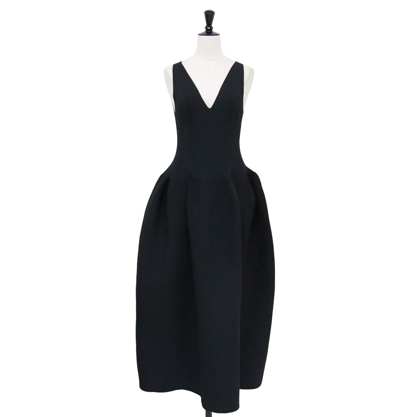 25秋冬 ポッタリー Vネック スリーブレス ドレス / POTTERY V-NECK SLEEVELESS DRESS ニットワンピース ノースリーブ ストレッチ ハイゲージ