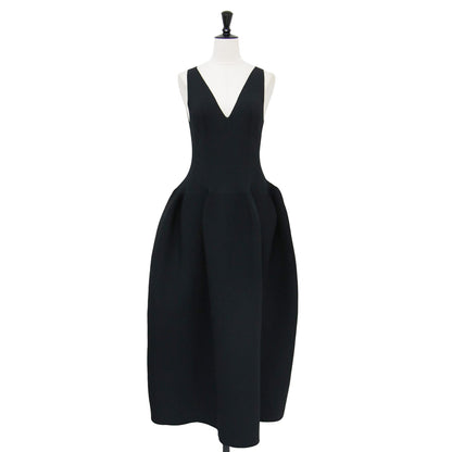 25秋冬 ポッタリー Vネック スリーブレス ドレス / POTTERY V-NECK SLEEVELESS DRESS ニットワンピース ノースリーブ ストレッチ ハイゲージ