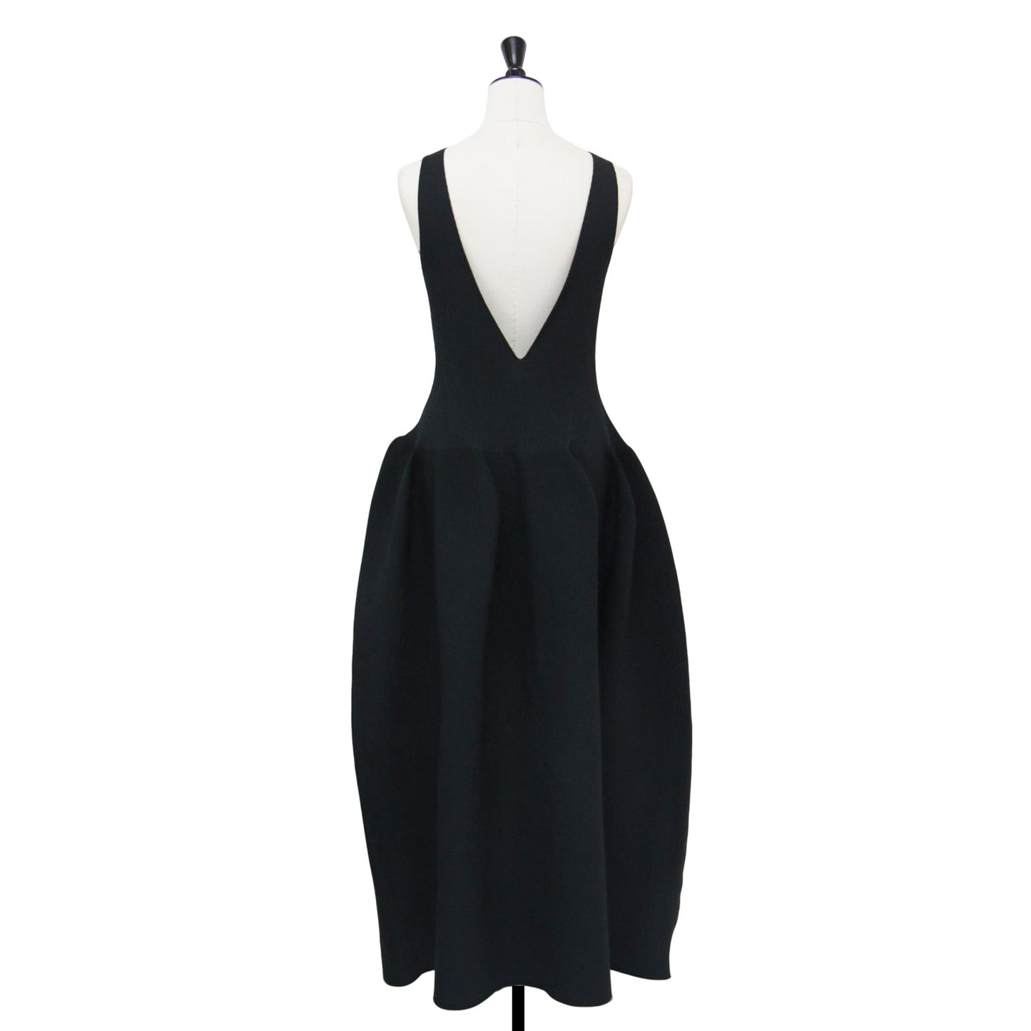 25秋冬 ポッタリー Vネック スリーブレス ドレス / POTTERY V-NECK SLEEVELESS DRESS ニットワンピース ノースリーブ ストレッチ ハイゲージ