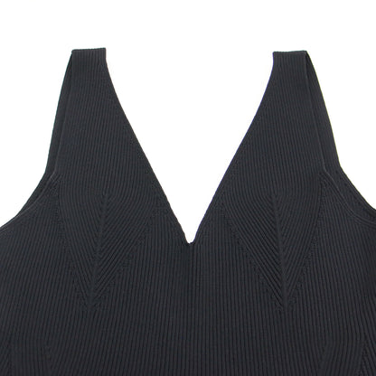 25秋冬 ポッタリー Vネック スリーブレス ドレス / POTTERY V-NECK SLEEVELESS DRESS ニットワンピース ノースリーブ ストレッチ ハイゲージ