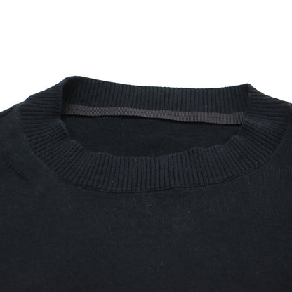 20春夏 ファブリックコンボ ニット プルオーバー / Fabric Combo Knit Pullover ボトルネック 半袖 アシンメトリー 異素材 シアー コットン