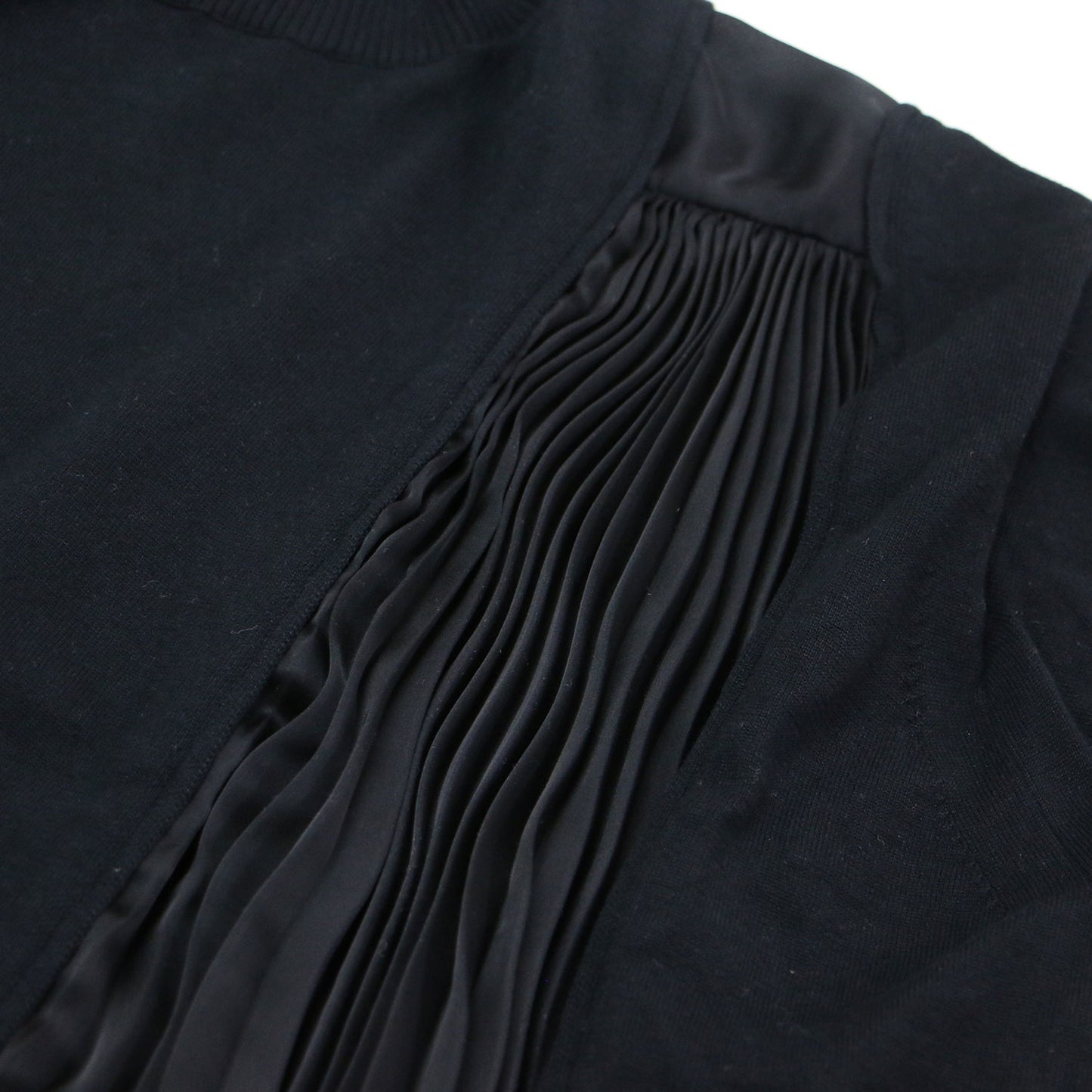 20春夏 ファブリックコンボ ニット プルオーバー / Fabric Combo Knit Pullover ボトルネック 半袖 アシンメトリー 異素材 シアー コットン