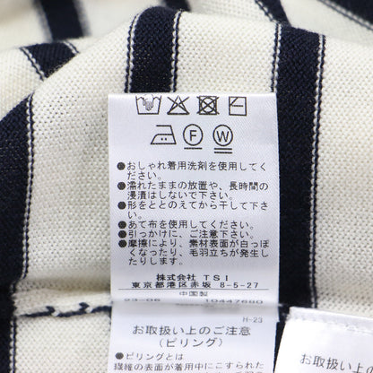 23秋冬 梳毛 ボーダー ニット / プルオーバー 長袖 クルーネック ラグラン オーバーサイズ スリット ウール