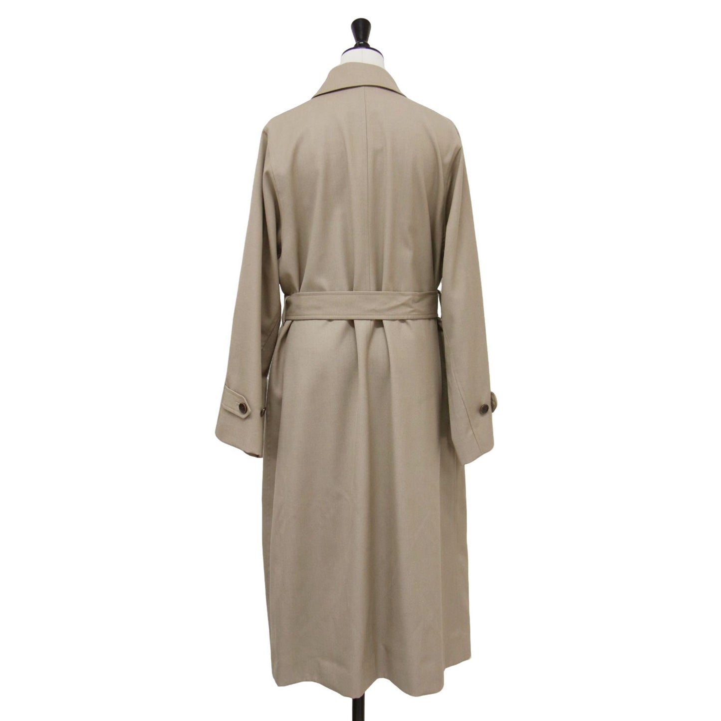 21秋冬 ウールギャバジン ステンカラーコート /ドルマンスリーブ 長袖 ロング丈 Aライン リバティ 比翼ボタン ウール