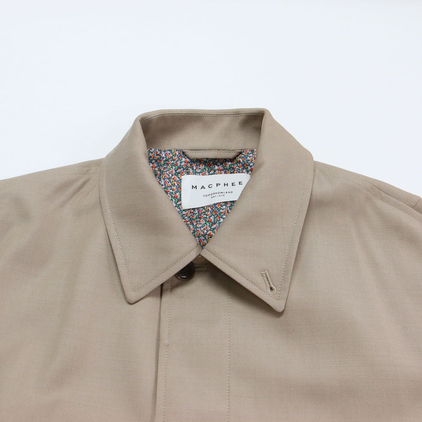 21秋冬 ウールギャバジン ステンカラーコート /ドルマンスリーブ 長袖 ロング丈 Aライン リバティ 比翼ボタン ウール