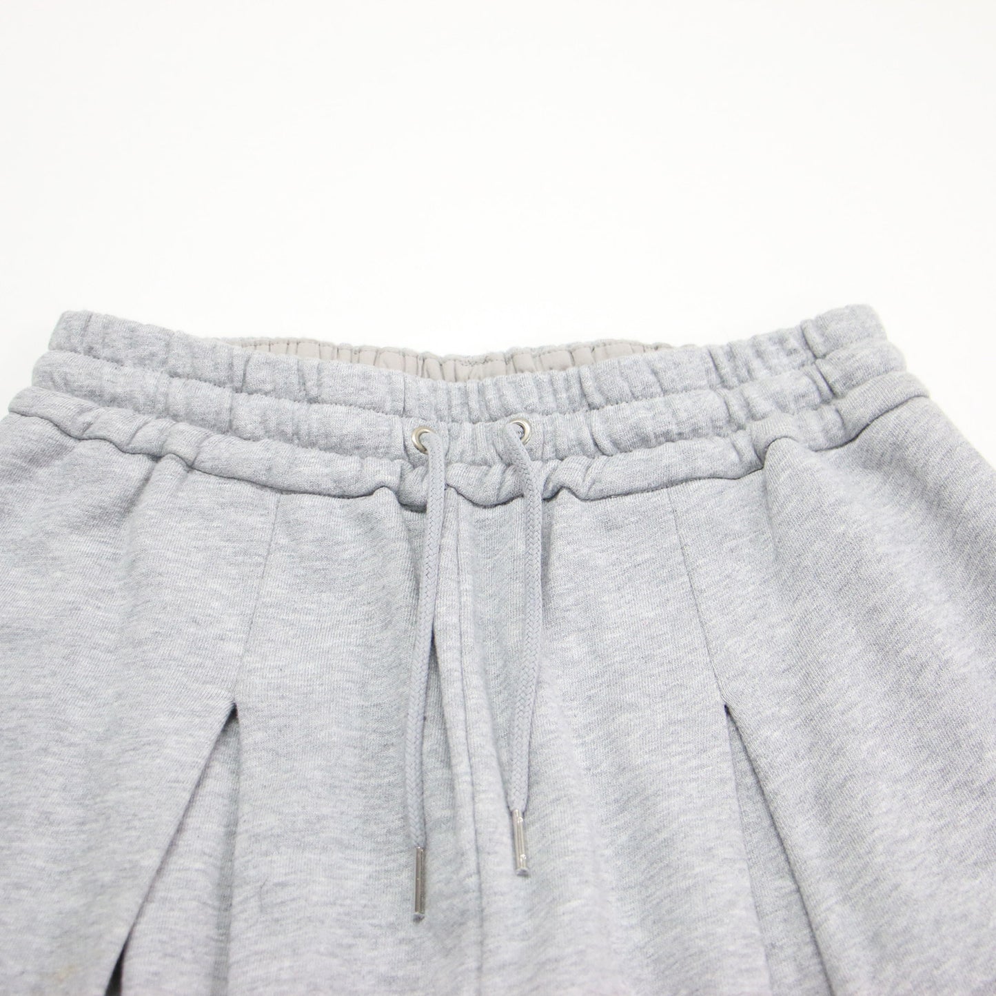 24秋冬 スウェット タック ワイドパンツ / イージーパンツ フレア ウエストゴム コットン