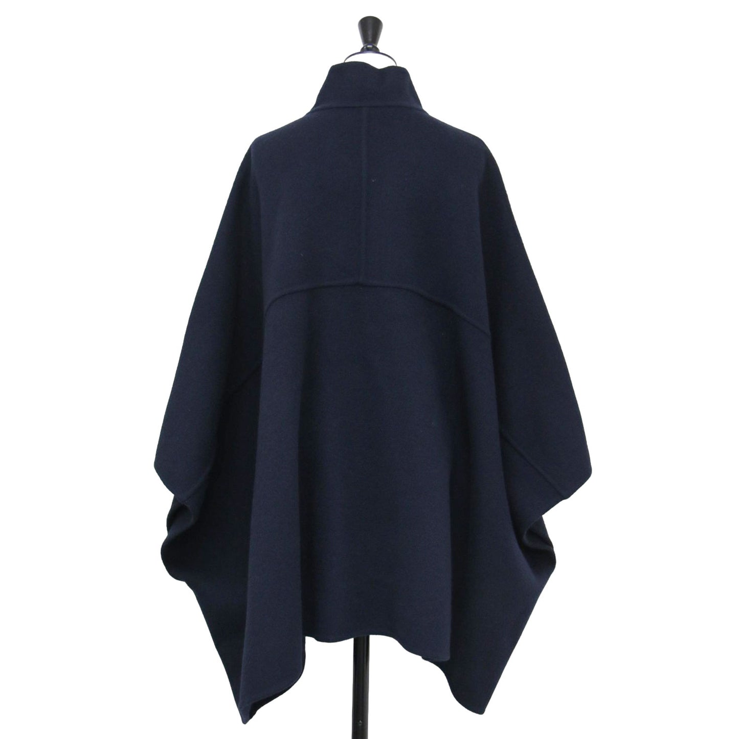 23秋冬 スタンドカラー ダブルフェイス ポンチョ / コート 長袖 ワイドシルエット ウール