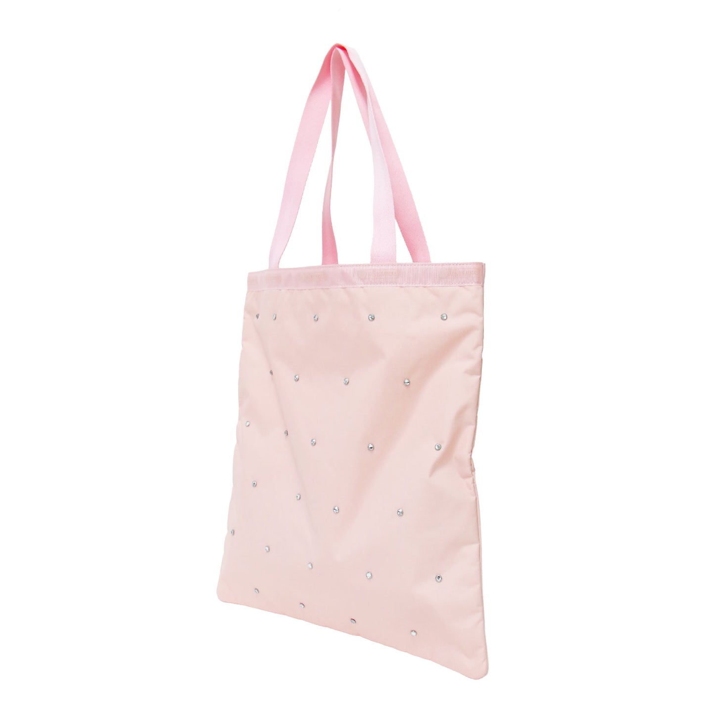 エメラルド トートバッグ / EMERALD TOTE W STONES ハンドバッグ 肩掛け スクエア型 スタッズ ビジュー ストーン ナイロン 軽量