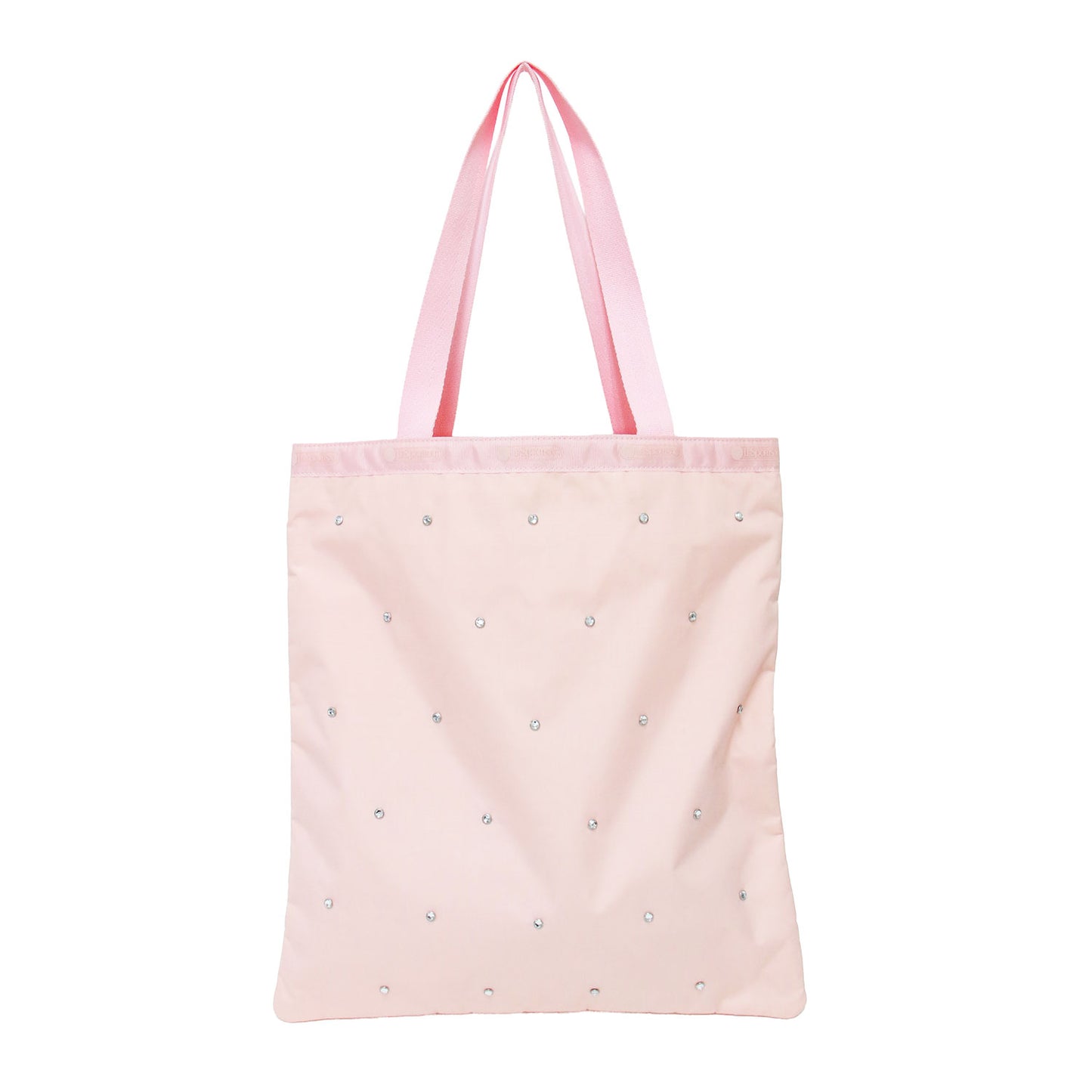 エメラルド トートバッグ / EMERALD TOTE W STONES ハンドバッグ 肩掛け スクエア型 スタッズ ビジュー ストーン ナイロン 軽量