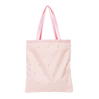 エメラルド トートバッグ / EMERALD TOTE W STONES ハンドバッグ 肩掛け スクエア型 スタッズ ビジュー ストーン ナイロン 軽量