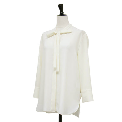 23春夏 ドレープ ボウタイ ブラウス / PRIME GGT TIE BLOUSE シャツ 長袖 リボン 比翼ボタン