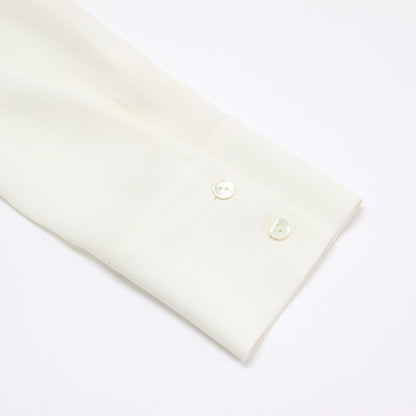 23春夏 ドレープ ボウタイ ブラウス / PRIME GGT TIE BLOUSE シャツ 長袖 リボン 比翼ボタン