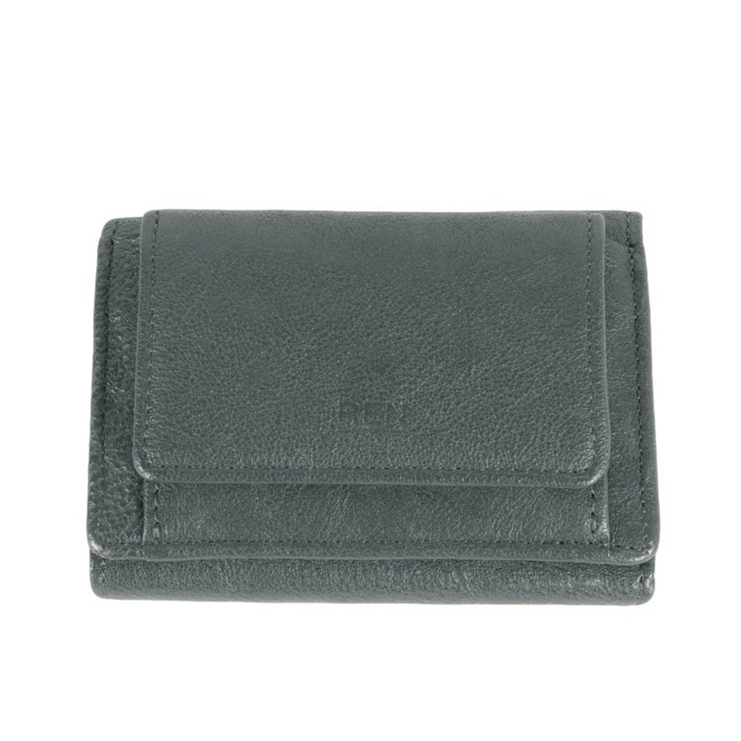 牛革 ミニウォレット / 短財布 三つ折り スナップボタン ロゴ