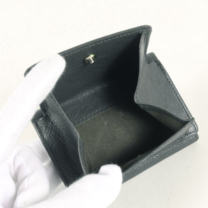 牛革 ミニウォレット / 短財布 三つ折り スナップボタン ロゴ