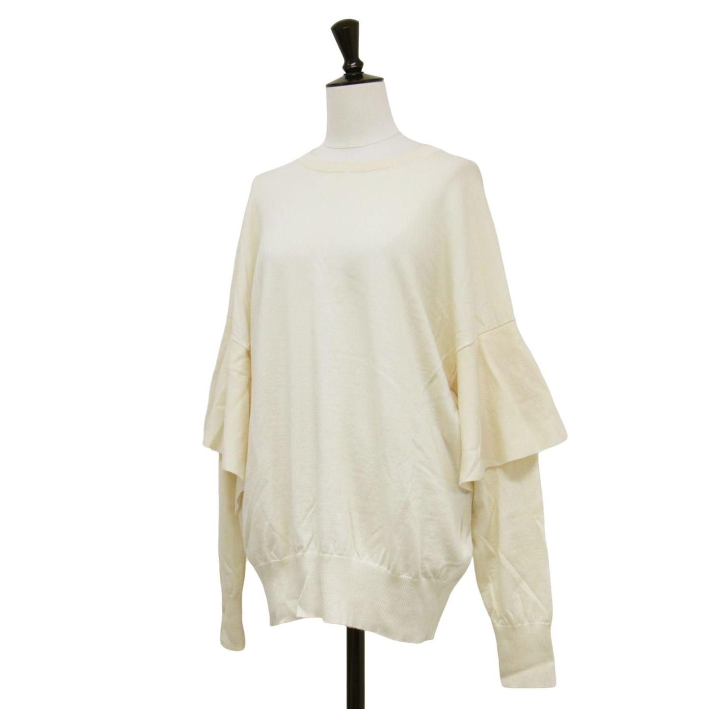 21秋冬 レオノーラ ニット / プルオーバー 長袖 クルーネック フリルスリーブ ウール