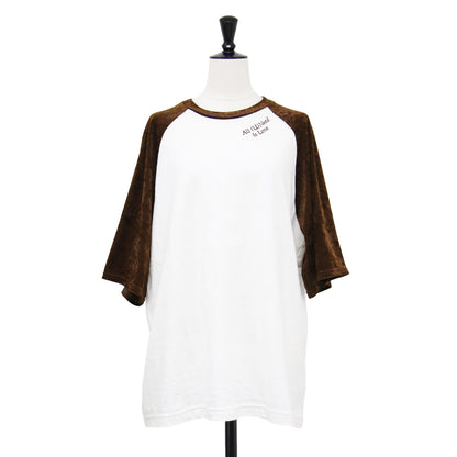 25秋冬 ファブリック ミックス ベースボール Tシャツ / Fabricmix Baseball Tee クルーネック 五分袖 クラッシュサテン コットン