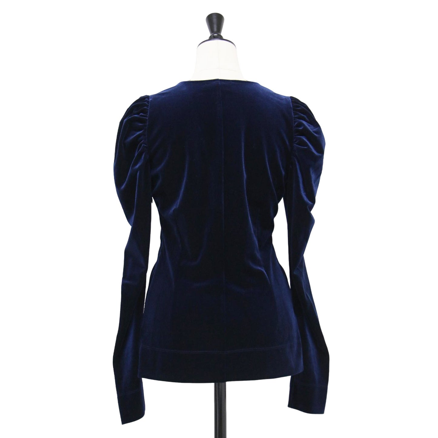 23秋冬 ベルベット ジャージー ブラウス / Velvet Jersey Blouse カットソー Vネック 長袖 ギャザースリーブ