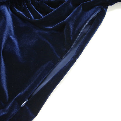 23秋冬 ベルベット ジャージー ブラウス / Velvet Jersey Blouse カットソー Vネック 長袖 ギャザースリーブ