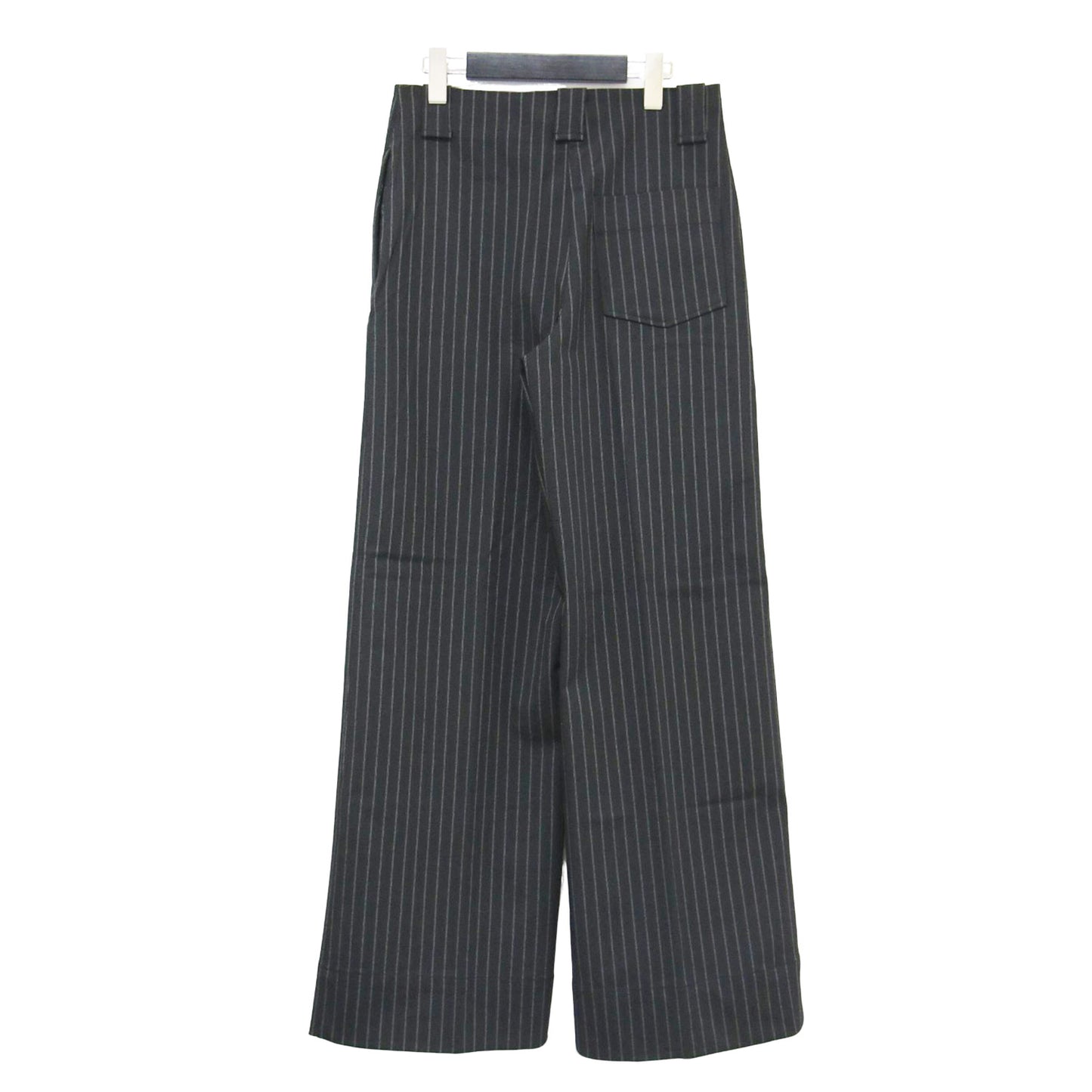23秋冬 ストライプ ハイウエスト ワイド パンツ / Stretch Stripe Wide High-waisted Pants ストレッチ素材