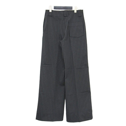 23秋冬 ストライプ ハイウエスト ワイド パンツ / Stretch Stripe Wide High-waisted Pants ストレッチ素材