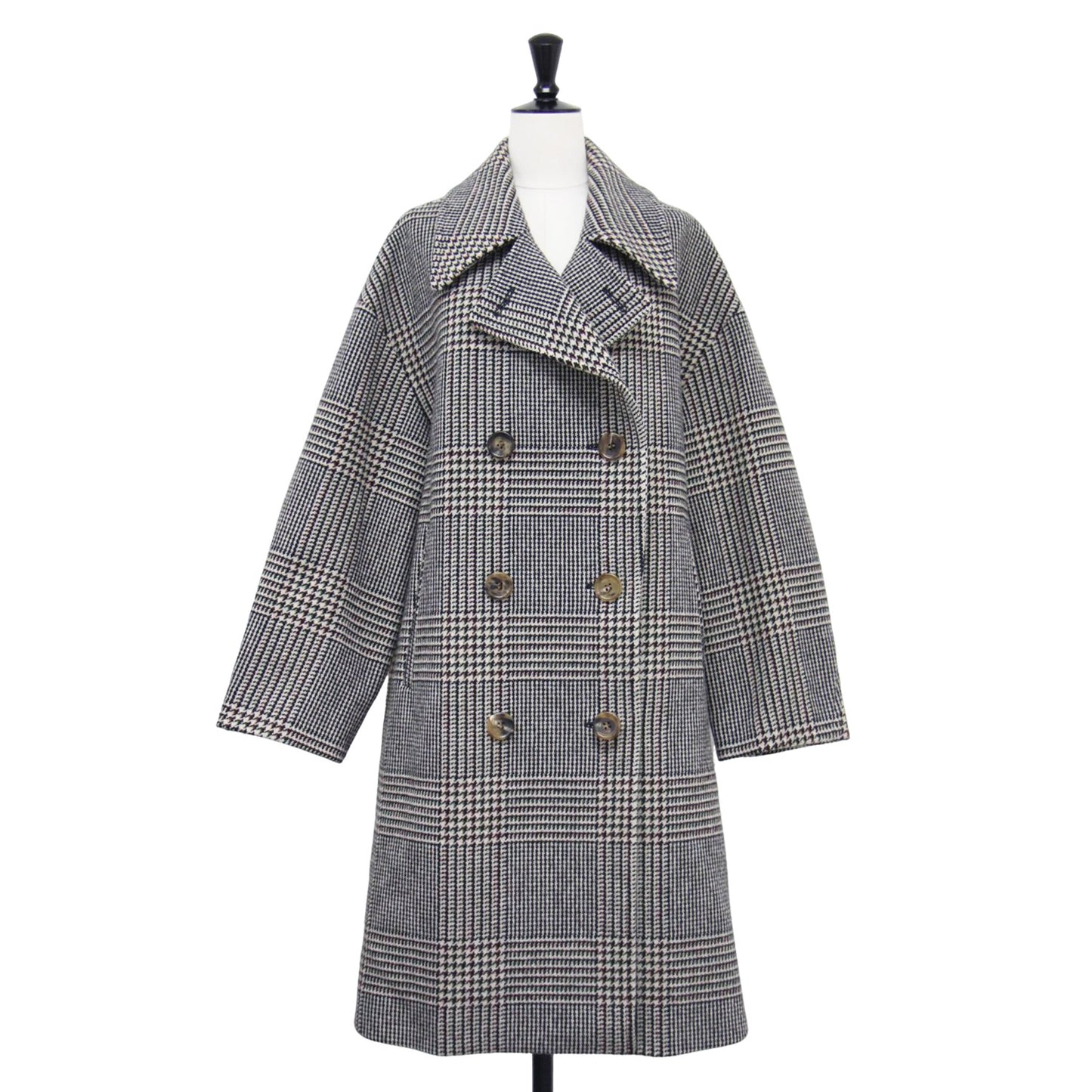 22秋冬 グレンチェック ダブル コート / FABRICA GLEN CHECK COAT	 チェスター ロング ウール