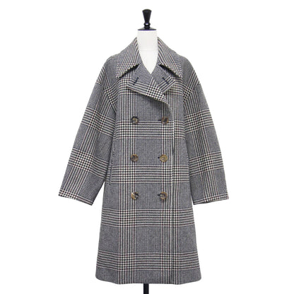 22秋冬 グレンチェック ダブル コート / FABRICA GLEN CHECK COAT	 チェスター ロング ウール