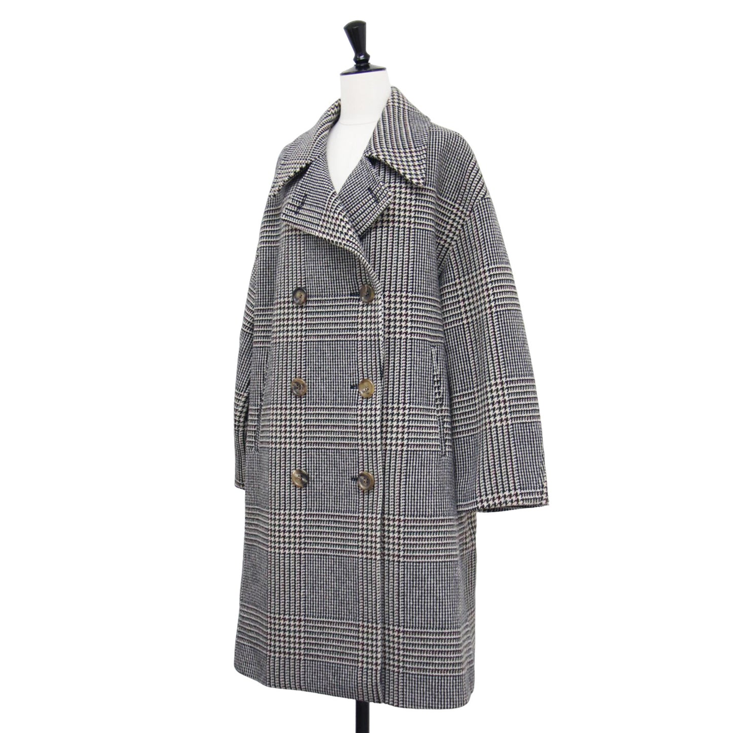 22秋冬 グレンチェック ダブル コート / FABRICA GLEN CHECK COAT	 チェスター ロング ウール