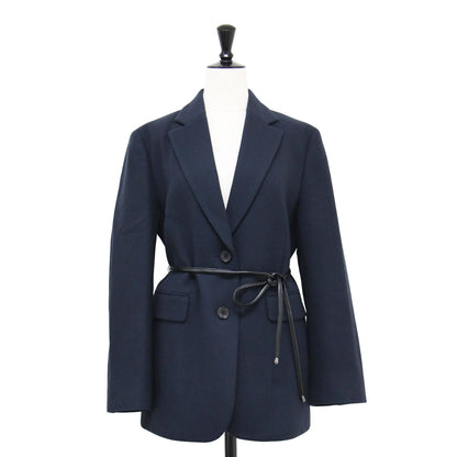 23秋冬 ニューイングランドラム ベルテッド ジャケット / テーラード レザーベルト ウール