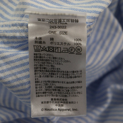 23秋冬 オックスフォード カットオフ ショート丈 シャツ / ブラウス 長袖 ボタンダウン ストライプ柄 コットン