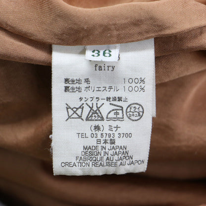 フェアリー ワンピース / fairy ミディ丈 七分袖 ボートネック プリント ウール