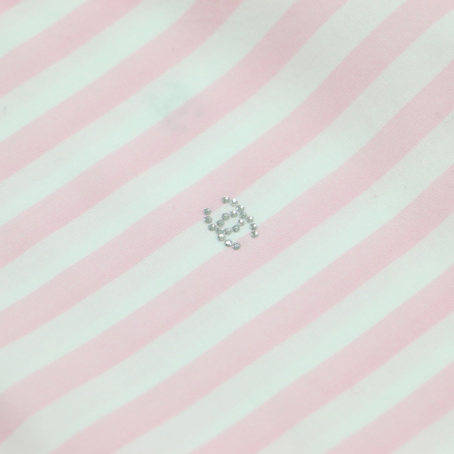24春夏 ストライプ柄 コットン 半袖 シャツ / ブラウス レギュラーカラー ラインストーン ココマーク
