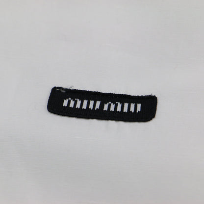 24春夏 スラブ ポプリン シャツ / ブラウス 半袖 丸襟 レース 刺繍 コットン リネン