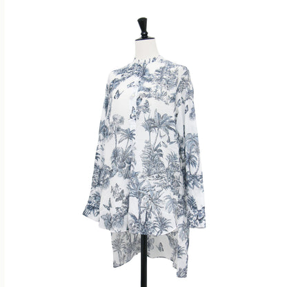 25春夏 コットンモスリン ディオリビエラ ロング ブラウス / Dioriviera シャツ 長袖 トワル ドゥ ジュイ パームズ