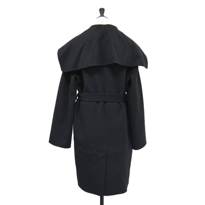 カシミヤ ダブルフェイス ベルテッド コート / ガウン ロング ベルト付き ビッグカラー