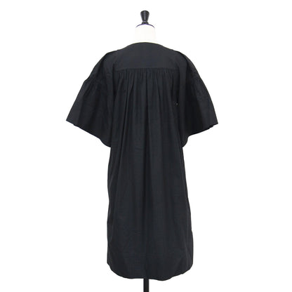 25春夏 ボヘミアン ショート ドレス ガーゼモザイク / ワンピース ミディ丈 半袖 ギャザー コットン