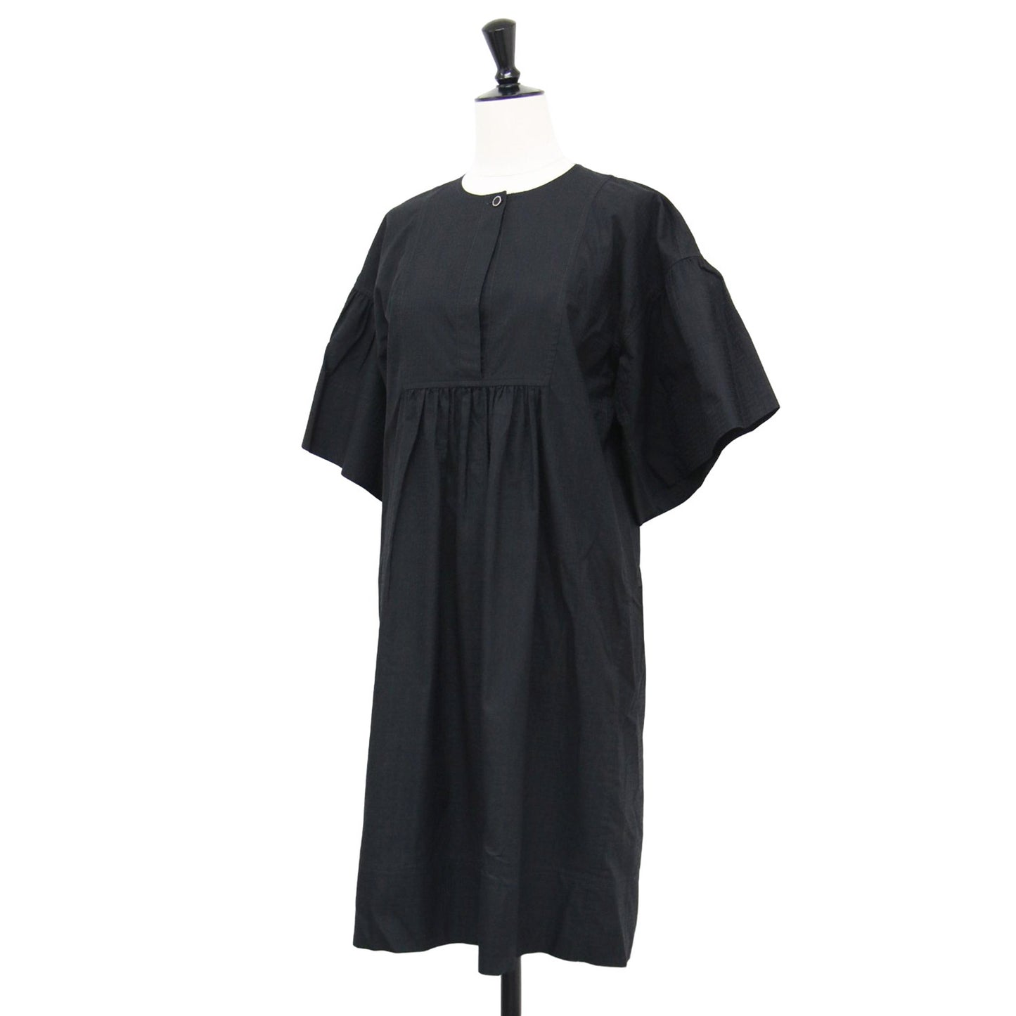 25春夏 ボヘミアン ショート ドレス ガーゼモザイク / ワンピース ミディ丈 半袖 ギャザー コットン