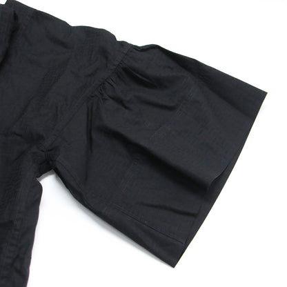 25春夏 ボヘミアン ショート ドレス ガーゼモザイク / ワンピース ミディ丈 半袖 ギャザー コットン