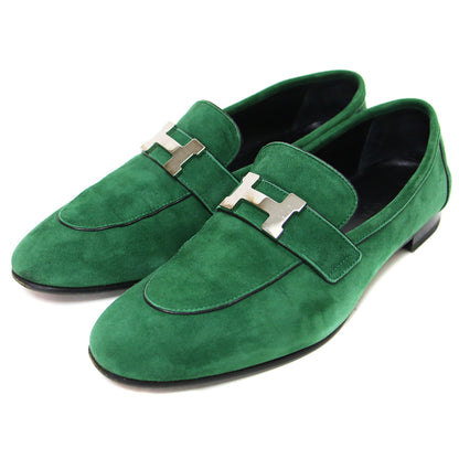 モカシン パリ スエード ローファー / シューズ スリッポン フラット Hロゴ レザー