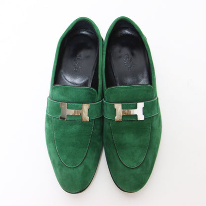 モカシン パリ スエード ローファー / シューズ スリッポン フラット Hロゴ レザー