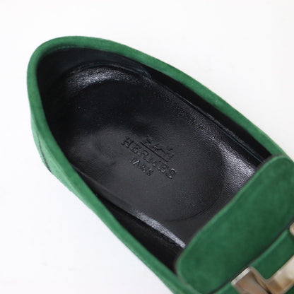 モカシン パリ スエード ローファー / シューズ スリッポン フラット Hロゴ レザー