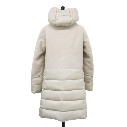 22秋冬 ウール ナイロン コンビ Aライン ダウン コート / ロング丈 スタンドカラー フード付き 切替