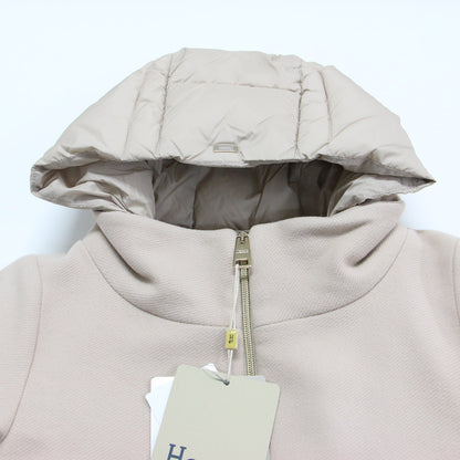 22秋冬 ウール ナイロン コンビ Aライン ダウン コート / ロング丈 スタンドカラー フード付き 切替