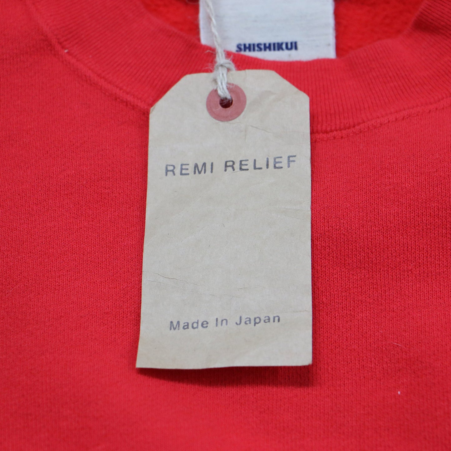 × REMI RELIEF オーバーサイズ プルオーバー スウェット / クルーネック 長袖 ポケット付き 裏起毛 コットン