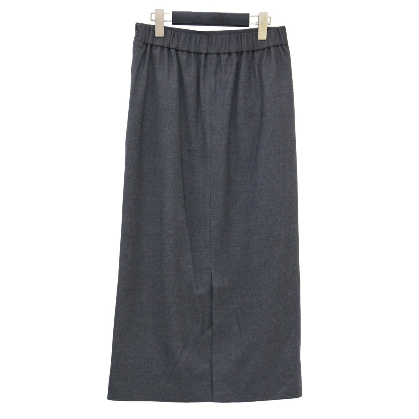 24秋冬 ウール混 タイト スカート / ロング Iライン スリット ストレッチ