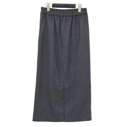24秋冬 ウール混 タイト スカート / ロング Iライン スリット ストレッチ