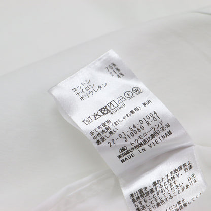 25秋冬 コットン ストレッチ ポプリン キャップスリーブ シャツ / ブラウス フレンチスリーブ ボタン