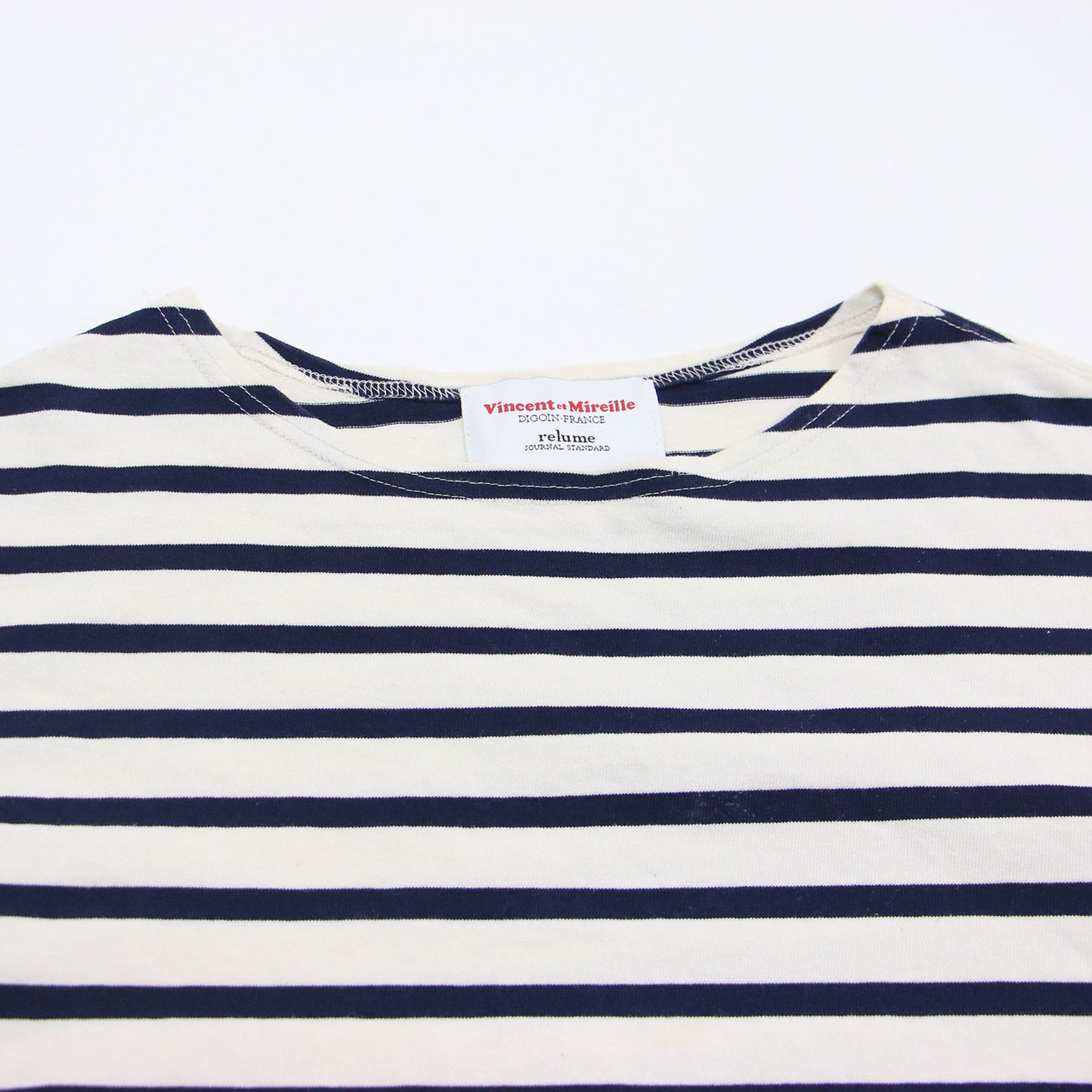ボーダー ロングスリーブ Tシャツ / カットソー プルオーバー ボートネック 長袖 コットン